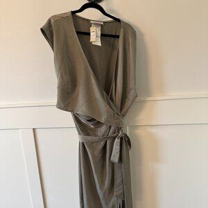 BHLDN Wrap Dress-Sage Green 22W